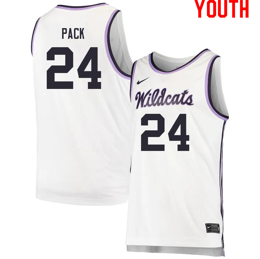 Youth #24 Nijel Pack Kansas State Wildcats College Basketball Jerseys Sale-White - Click Image to Close